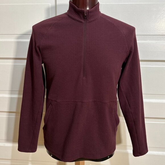 Lululemon At Ease Half-Zip Size M Heathered Burgundy / Black $148 - Picture 1 of 5